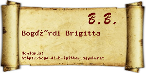 Bogárdi Brigitta névjegykártya